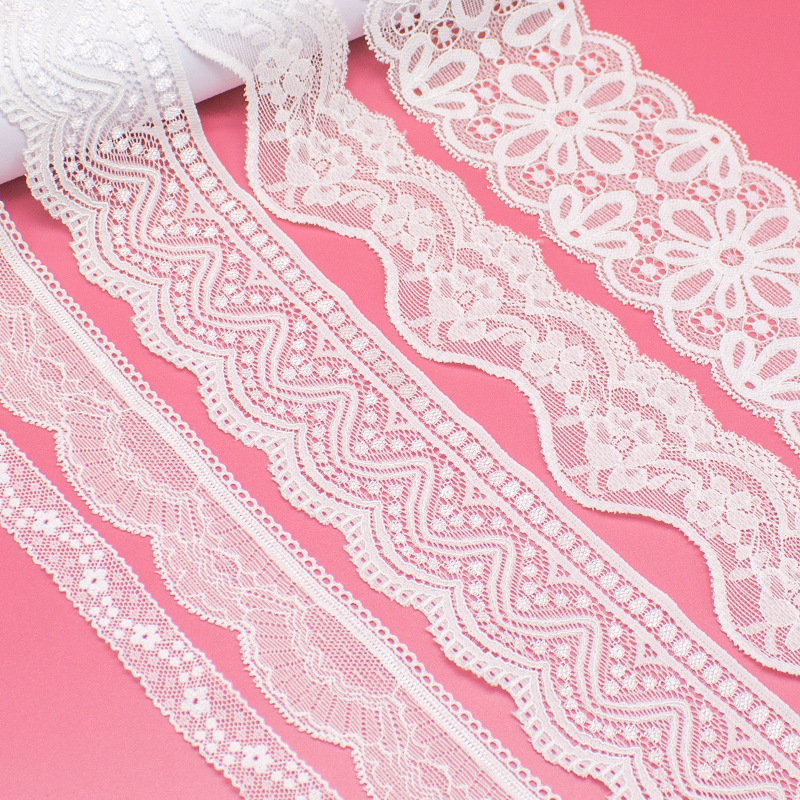 现货有弹蕾丝花边镂空弹力锦纶面料性感内衣服饰丝袜洛丽塔辅料
