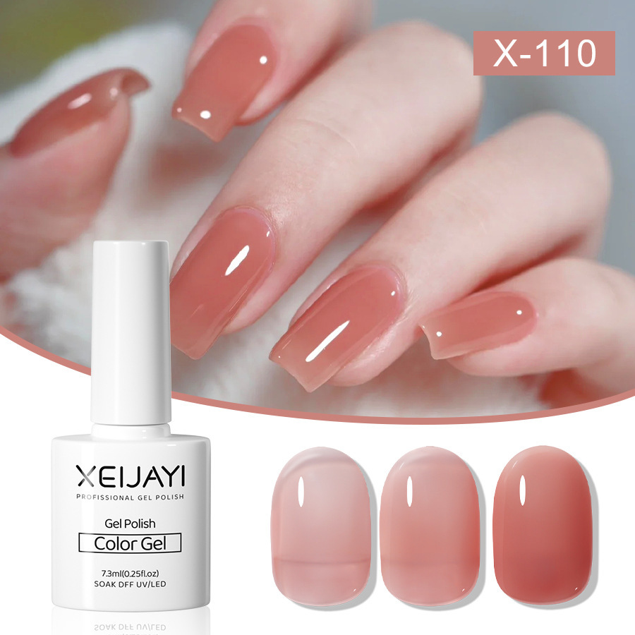 Nail Polish glue nude color ice transparent glue New Internet celebrity popular color jelly orange nail phototherapy glue for nail salon