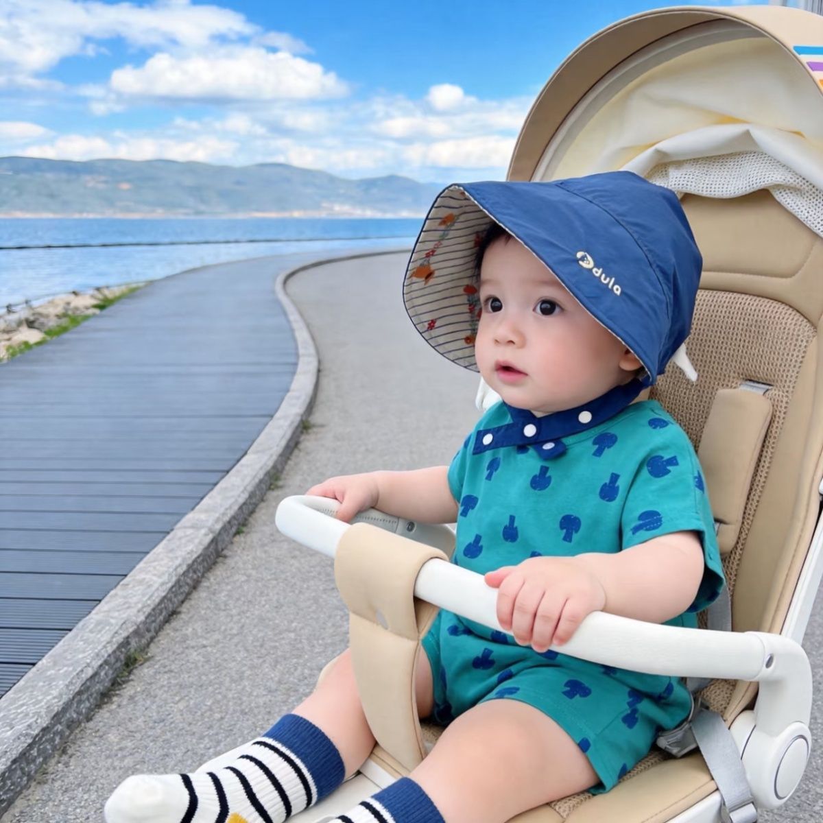 Sombreros para bebés de moda primavera y verano, sombreros de protección solar a prueba de viento, sombreros de protección de orejas para bebés coreanos para hombres y mujeres.