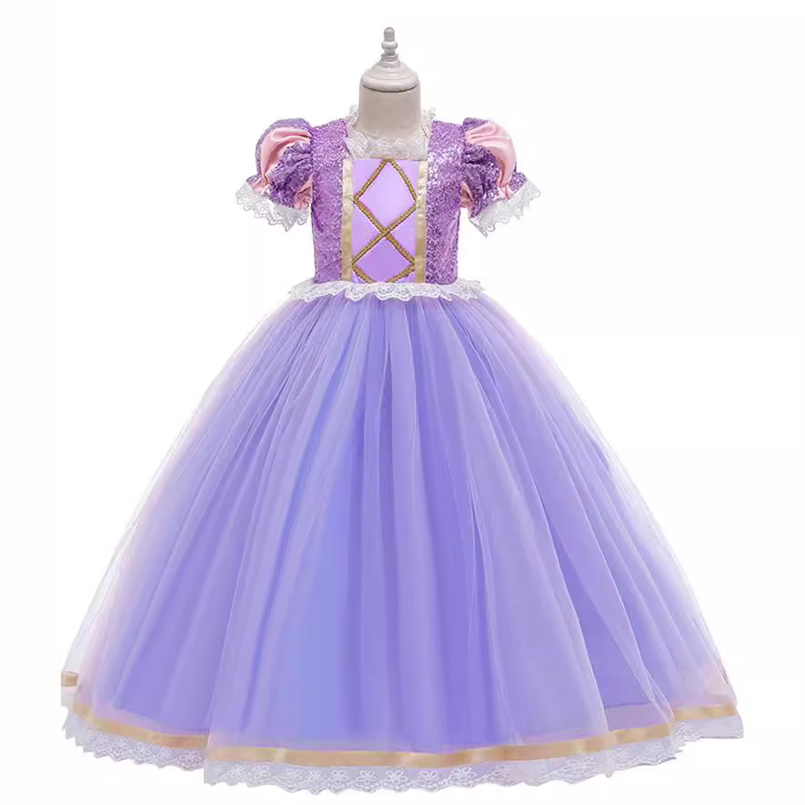 2021 foreign trade new Sophia Princess girls dress girl dress Rapunzel gauze dress