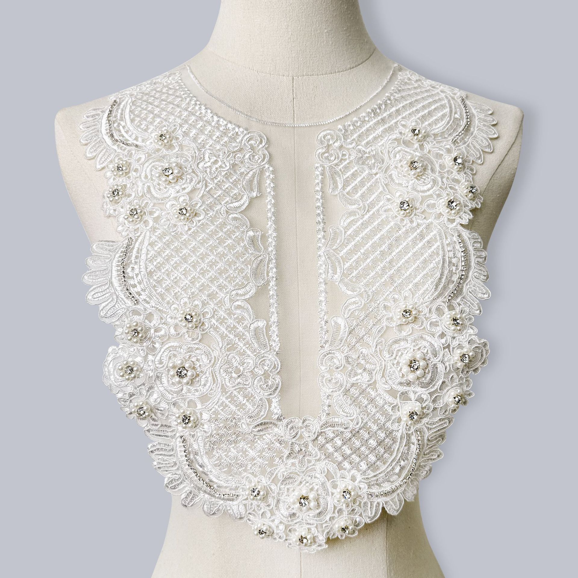 Accesorios de collar de ogan blanco DIY hechos a mano accesorios de prenda de vestir de encaje de cuello falso image 1
