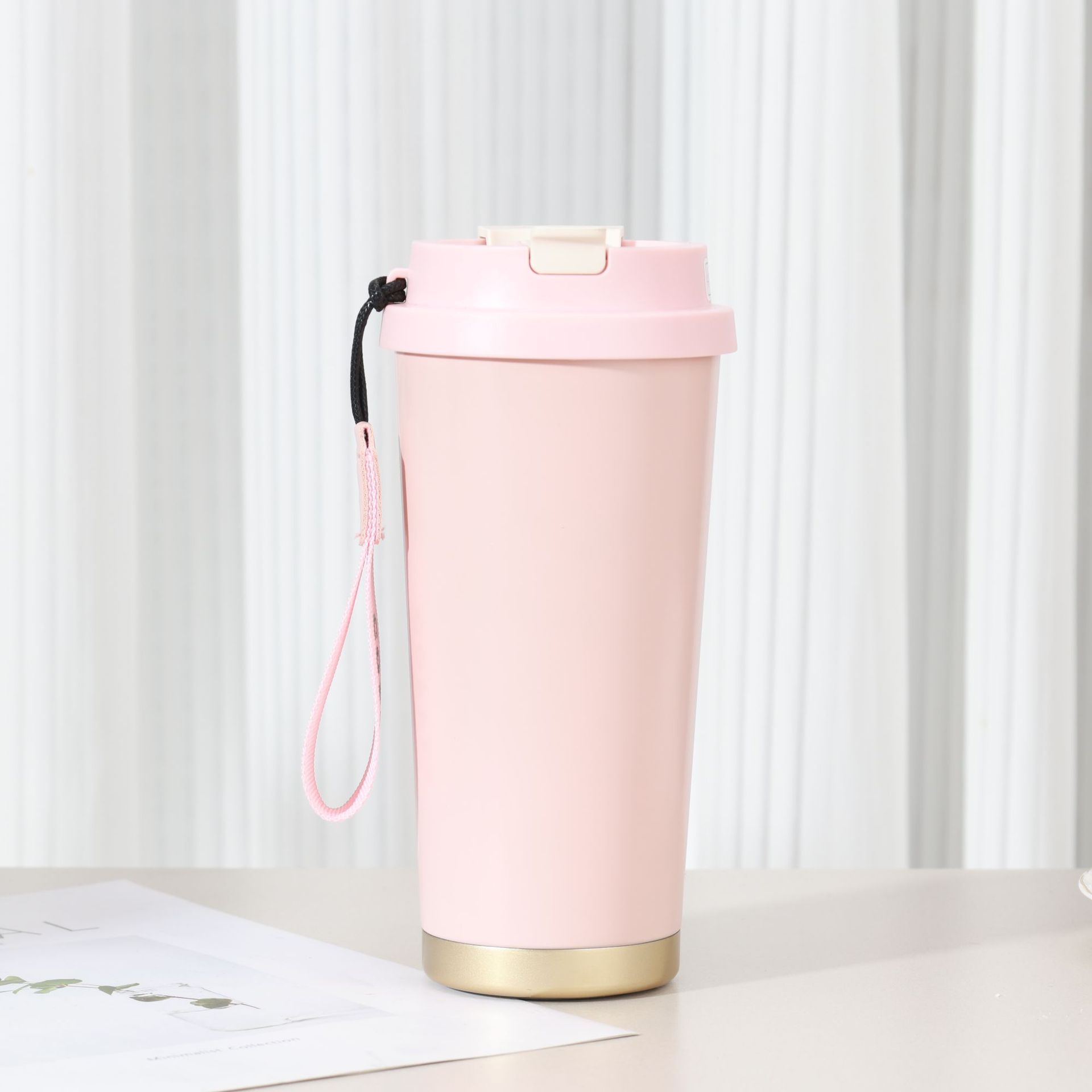 Hochwertiger, isolierter Maiglöckchen-Kaffeebecher aus Edelstahl 316 für unterwegs, ideal für Kaffee, Trinken und Trinken – ästhetisch ansprechender Becher_voghion.com