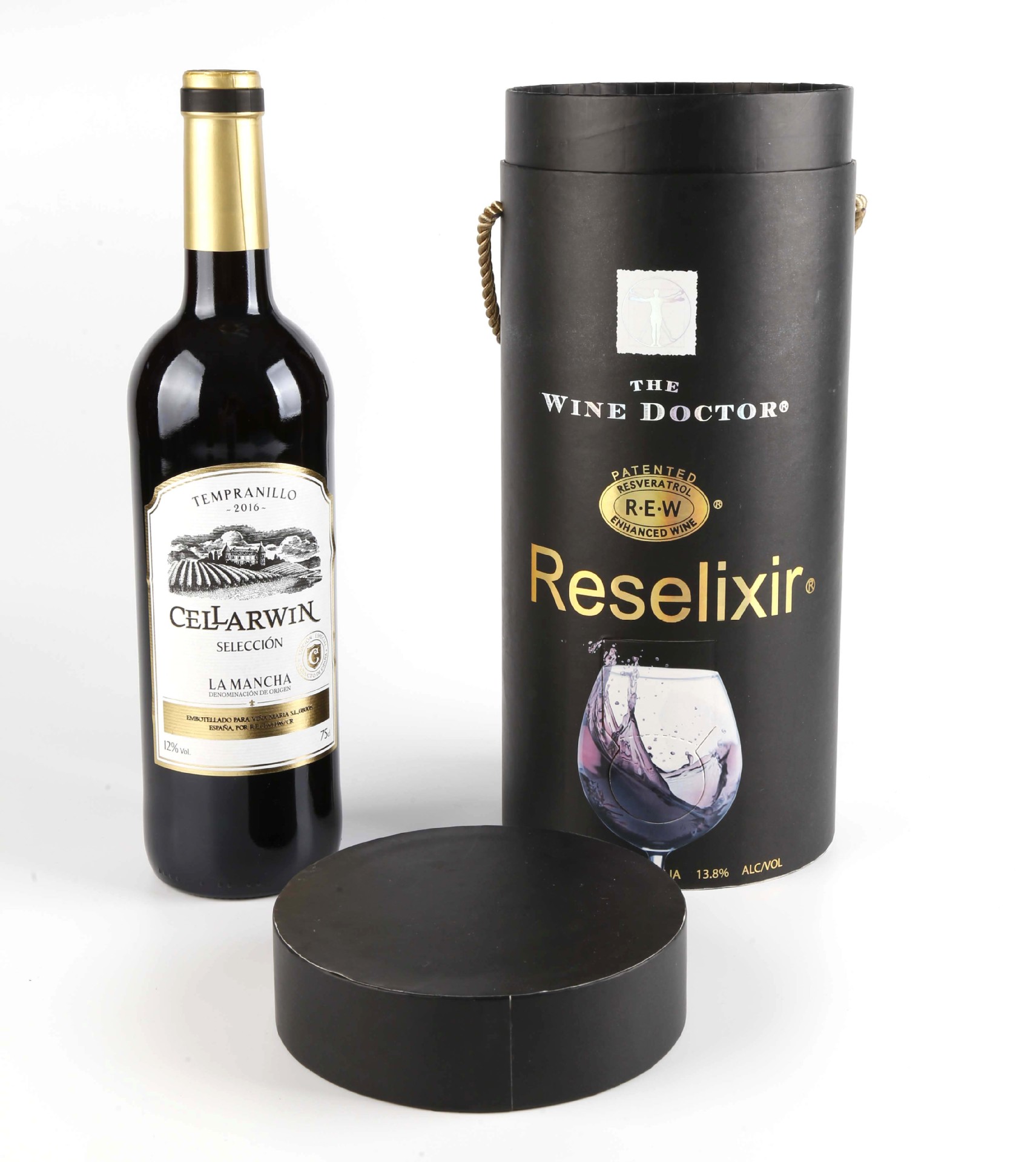 高档奢侈红酒圆形纸罐纸筒包装