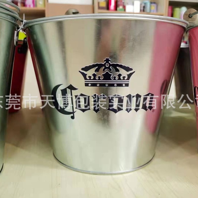 厂家直销5L圆形锌铁冰桶酒吧KTV啤酒桶夜场户外野营聚餐手提冰桶|undefined