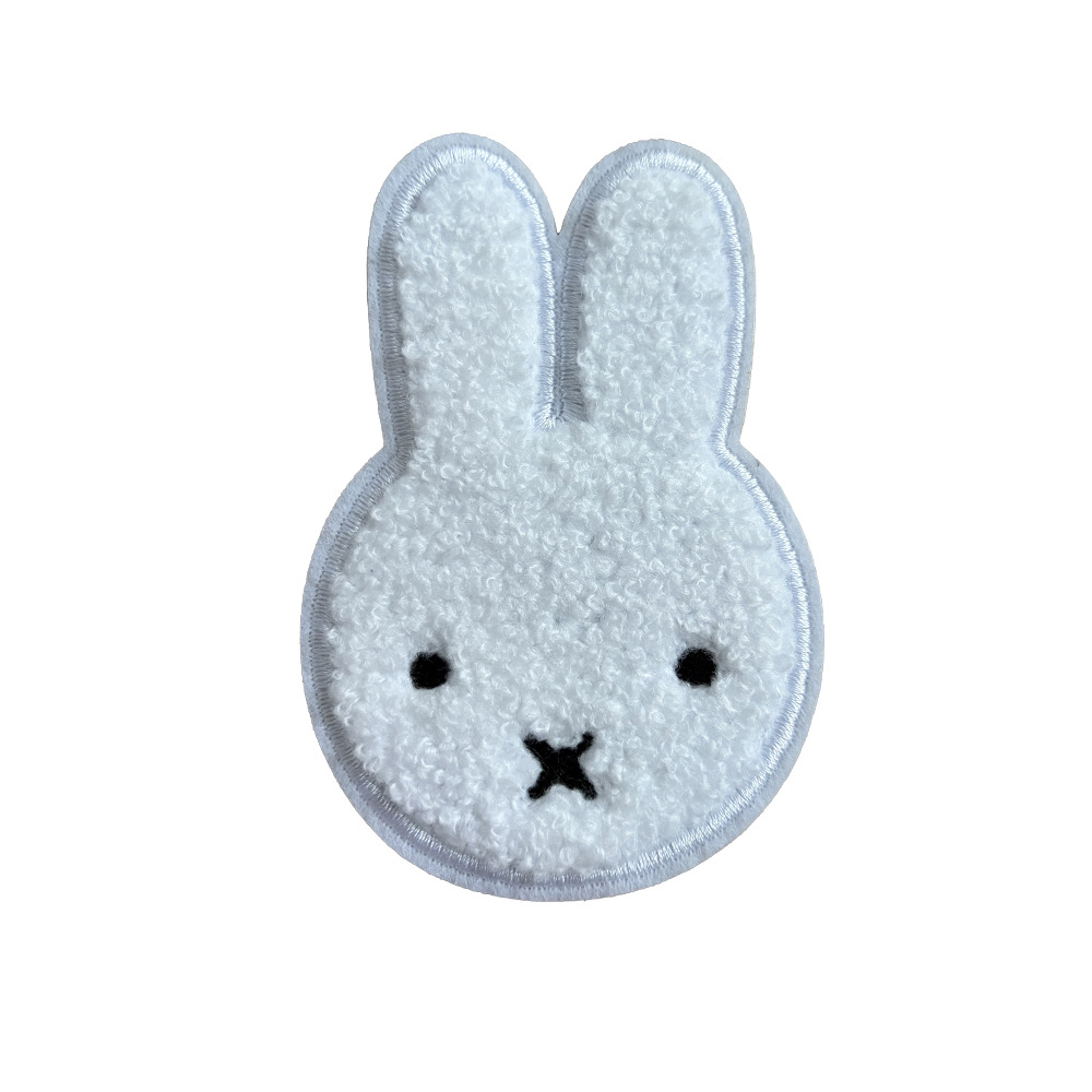 Miffy conejo parche de dibujos animados autoadhesivo sin costura ropa sin marcas agujeros de reparación chaqueta agujeros de bordado lindo