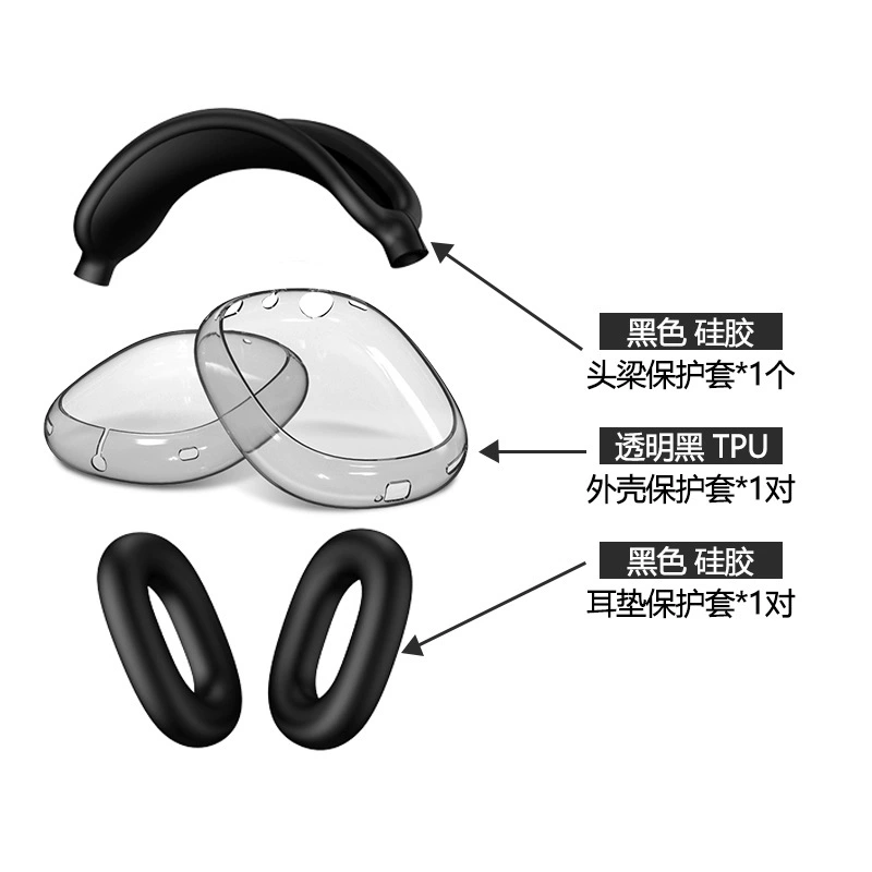 TPU прозрачный чехол для AirPods Max с крышкой на луче защиты, универсальные цвета