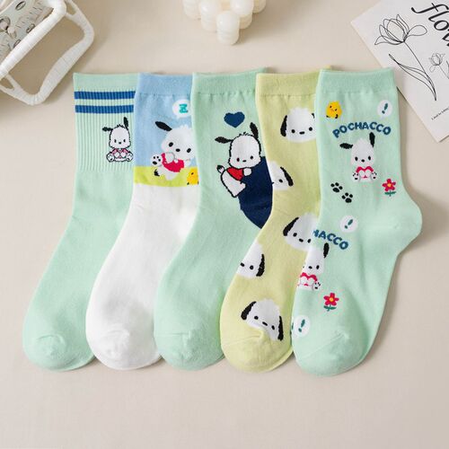 Japanese cartoon socks for women, combed cotton mid-calf socks for women, small handkerchief cute puppy casual socks, one piece drop shipping