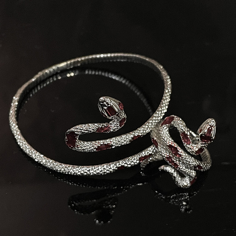 Bangle Classification Elegant Snake Alloy Enamel Silver Plated Women's Bangle