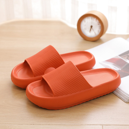 Men and Women Couple's 4cm Thick Sole Slippers  Summer New Arrival Men's Indoor Suede Feeling Rubber Slippers EVA Women's Slippers
