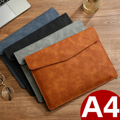 A4文件袋皮革企業資料商務辦公收納袋皮質手提防水公文袋檔案袋