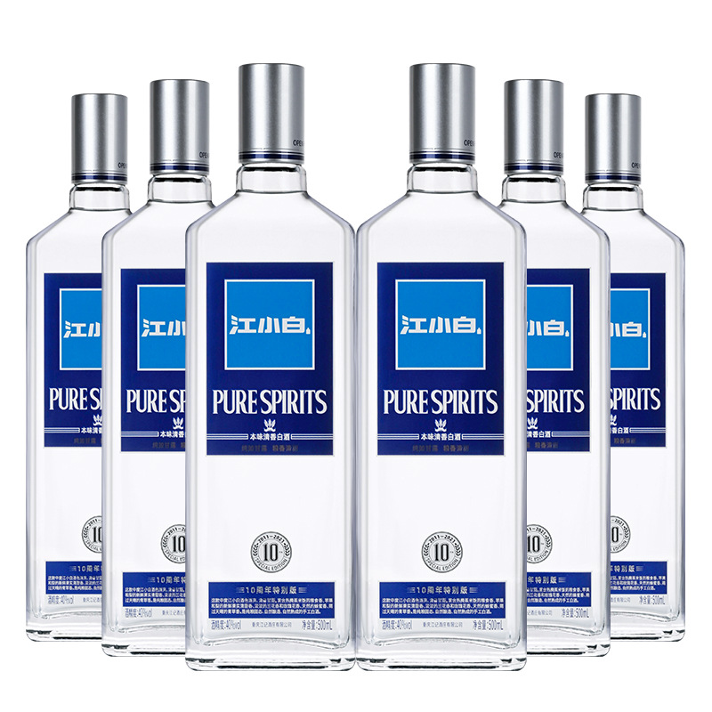 江小白清香小曲酒40度500ml*6瓶清香型银盖纯粮食高粱酒