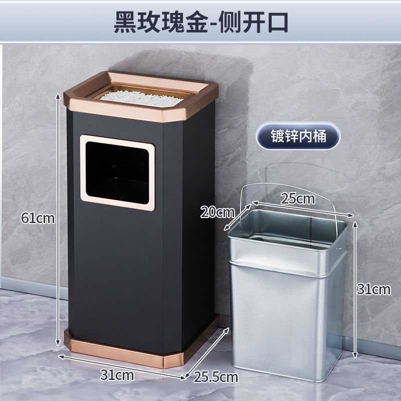 ホテルロビー用ステンレスゴミ箱、ホテル縦型灰皿、クラブショッピングモール廊下エレベーター口消煙バケツ|undefined