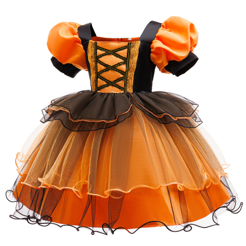 欧美儿童礼服连衣裙吸血鬼女童角色扮演女巫裙万圣节系列cosplay|undefined