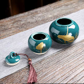 P1GT中国红陶瓷葫芦茶叶罐大码普洱红茶密封罐绿茶空包装盒子通用