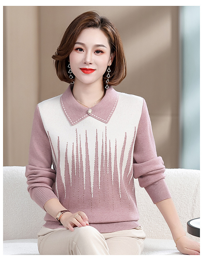 D7173 830K ÁO LEN NỮ TONTDI ÁO LEN DÀI TAY MÙA XUÂN THU ĐÔNG TRUNG NIÊN KÍN CỔ THỜI TRANG NỮ G03 SẢN PHẨM MỚI