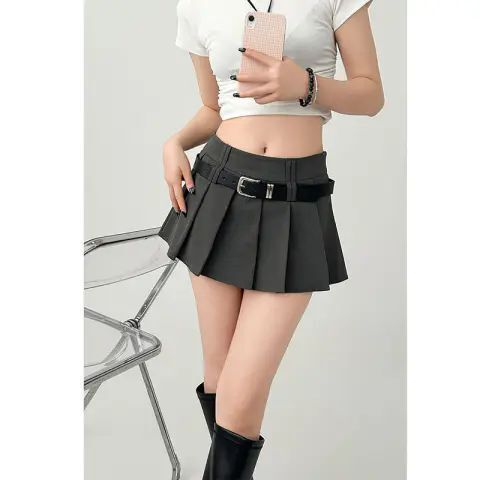 American Style Small Short Skirt High Waist Pleated Skirt Skirt Summer Short Skirt Hot Girl All-match A- line Cross-border