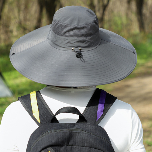 Large Brim Sun Hat for Men, Summer Breathable Face Covering Fisherman Hat for Outdoor Leisure, Unisex Order Factory Store