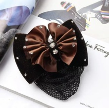 职业头花网兜韩版蝴蝶结护士餐饮酒店工作美容师空姐发夹带网T