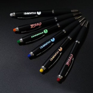 Creative led touch screen light box ballpoint pen logo custom light box advertising pen plastic rotary laser luminous pen
