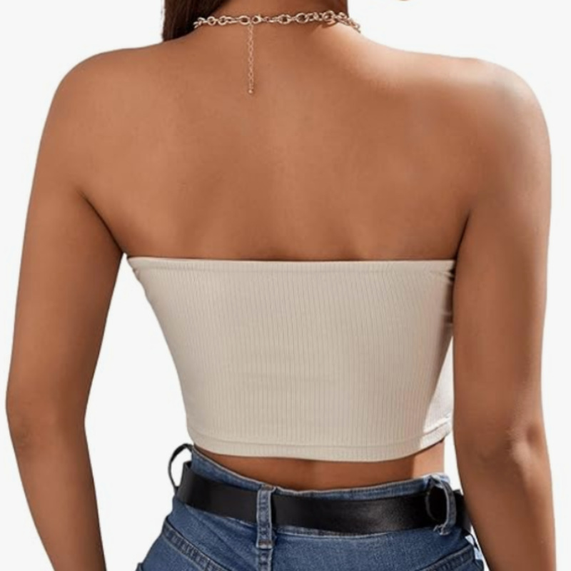 Spot suéteres personalizados comercio exterior europeo y americano sección delgada sexy top de tubo delgado transfronterizo color sólido chaleco de chica caliente de punto con ombligo