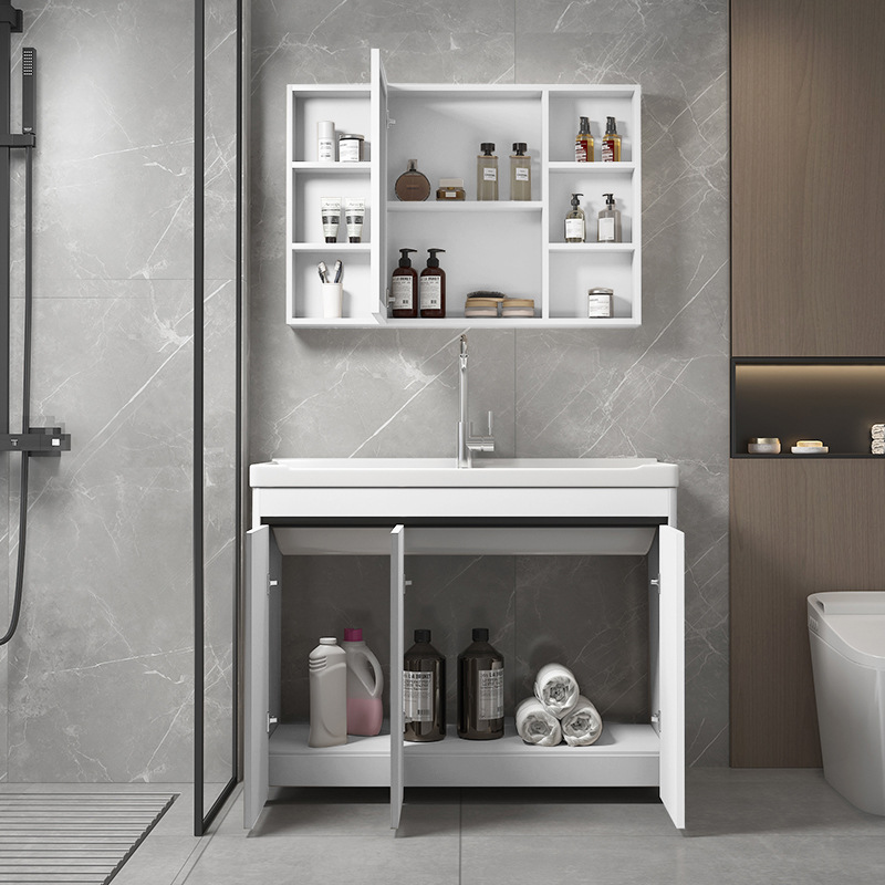 armario de lavandería de panal de aluminio grueso lavabo de cerámica con tablero de fricción lavabo de lavandería tipo piso exterior lavabo de lavandería integral lavabo