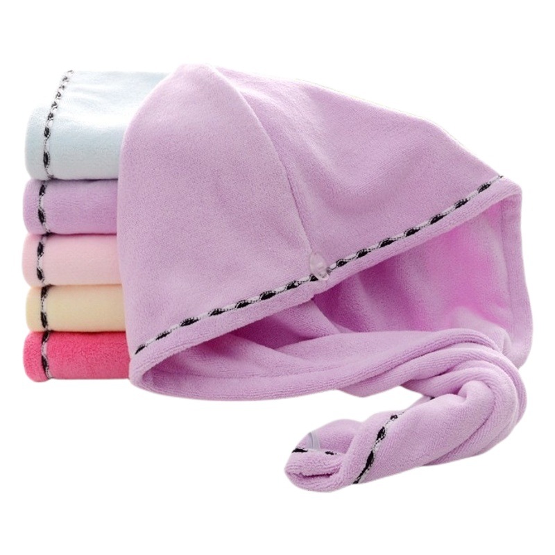 Microfiber Cute Shower Cap Dry Hair Cap for Women Thickened Super Absorbent Quick Drying Hair Drying Towel Manufacturer Wholesale