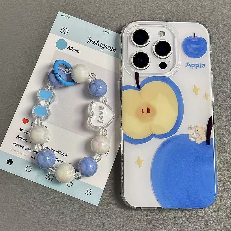 Pinturas coreanas lindas pinturas al óleo Apple Bear para iphone15 Apple 16ProMax funda para teléfono móvil 13/14 hembra