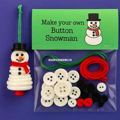 新款 DIY Button Snowman Ornament Kit DIY纽扣雪人装饰套件