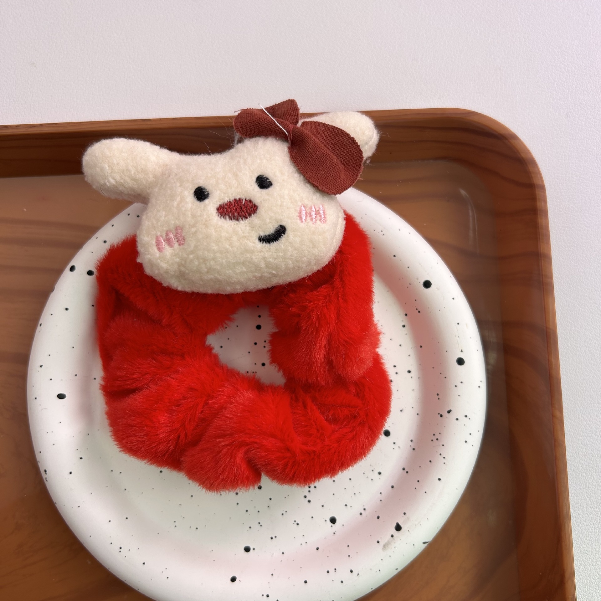 Otoño y invierno nuevo estilo coreano lindos dibujos animados de peluche círculo de intestino grande chica adornamiento de cabello de alta sensibilidad correa de cuero cabello cordón