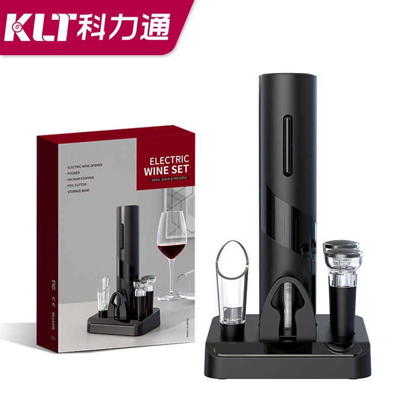 Nuevo abridor de botellas de base Empresa regalo de negocios de fin de año cinco en uno vino tinto vino conjunto base abridor de botellas eléctrico