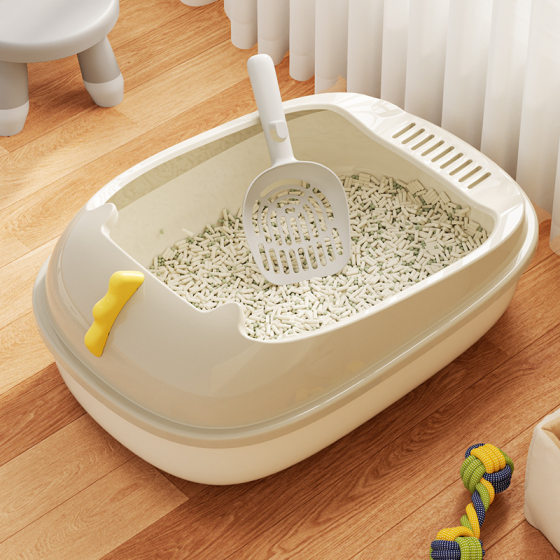 Dinosaur semi-closed cat litter box cat toilet extra large removable and washable anti-splash cat potty cat litter box