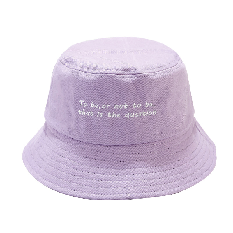 Frau Mode Brief Stickerei Breite Traufen Bucket Hat display picture 6