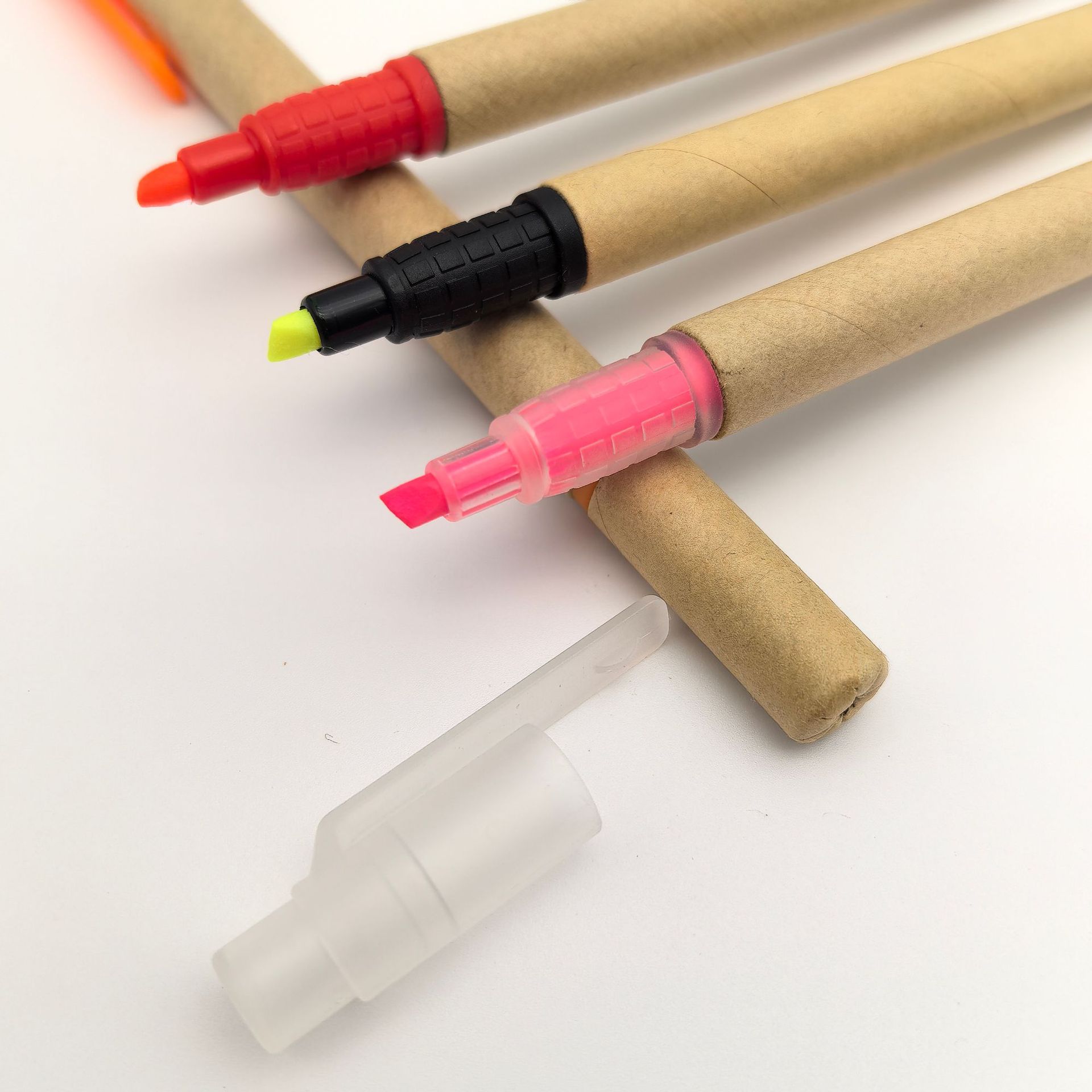 Creativo de doble cabeza tubo de papel puntero de impresión publicitaria papel y lápiz de papel kraft ecológico puntero de doble cabeza personalizado puntero