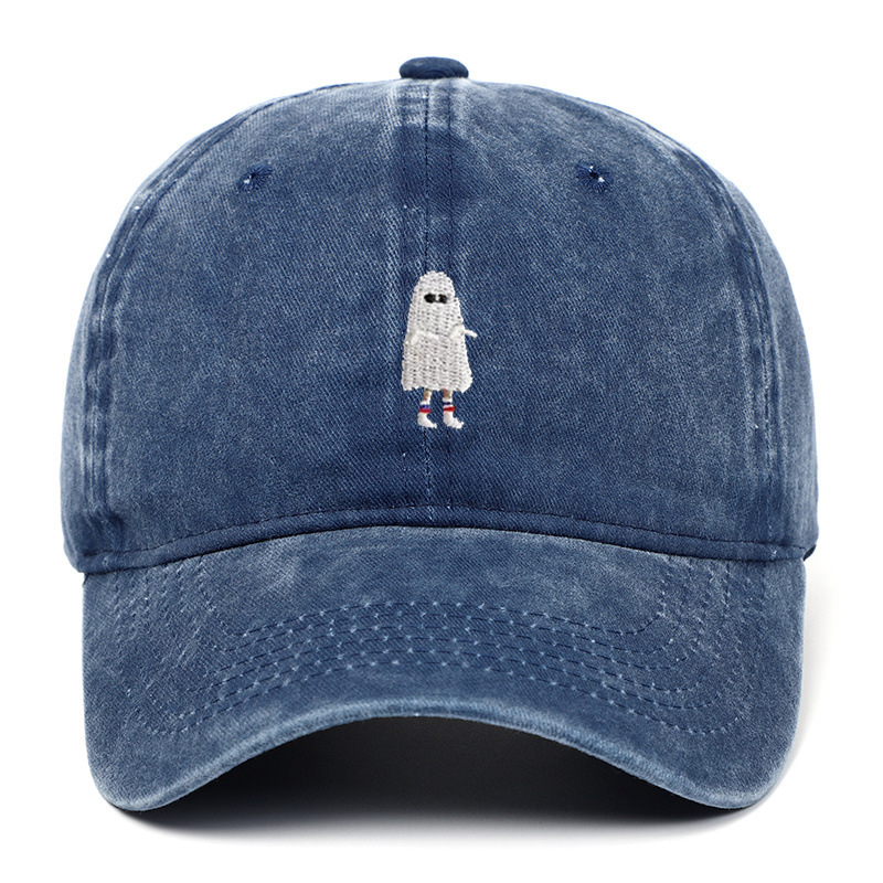 Halloween Ghost Embroidered Baseball Cap Adjustable Sports Hat_voghion.com