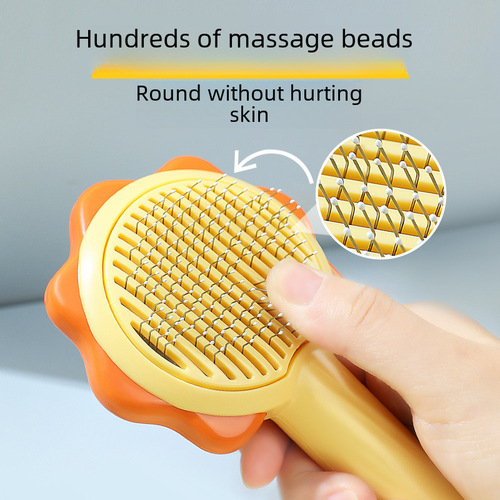 New Sunflower Pet Hair Removal Knot Comb One-click Hair Removal Dog Grooming Brush Cat Hair Removal Comb