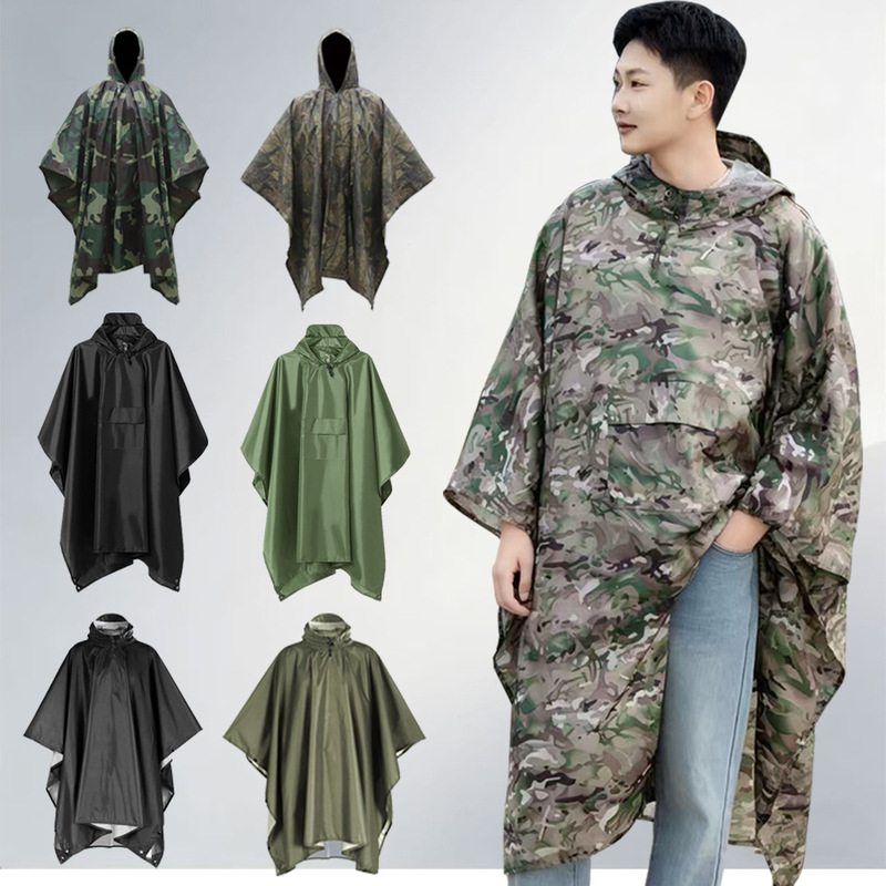 Foreign Trade Cape Three-In-One Hiking and Mountaineering Raincoat, Waterproof, Multifunctional, Portable Rainproof Tarpaulin, Cape, Ground Mat, Rain Poncho Foreign Trade Cape Three-In-One Hiking and Mountaineering Raincoat, Waterproof, Multifunctional, Portable Rainproof Tarpaulin, Cape, Ground Mat, Rain Poncho