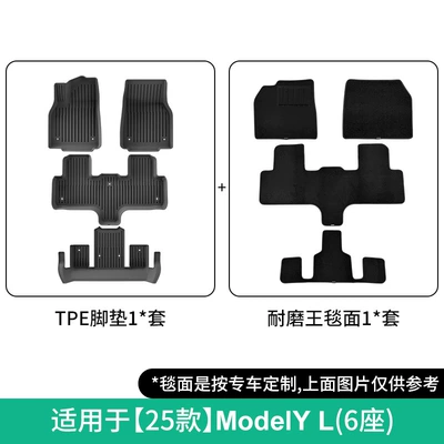 for 25 Tesla Model Yl: Modelə uyğun ayaqaltı - 25-tesla-model-yl-double-layer-six-seaterwear-resistant-king-floor-mats-w250010410