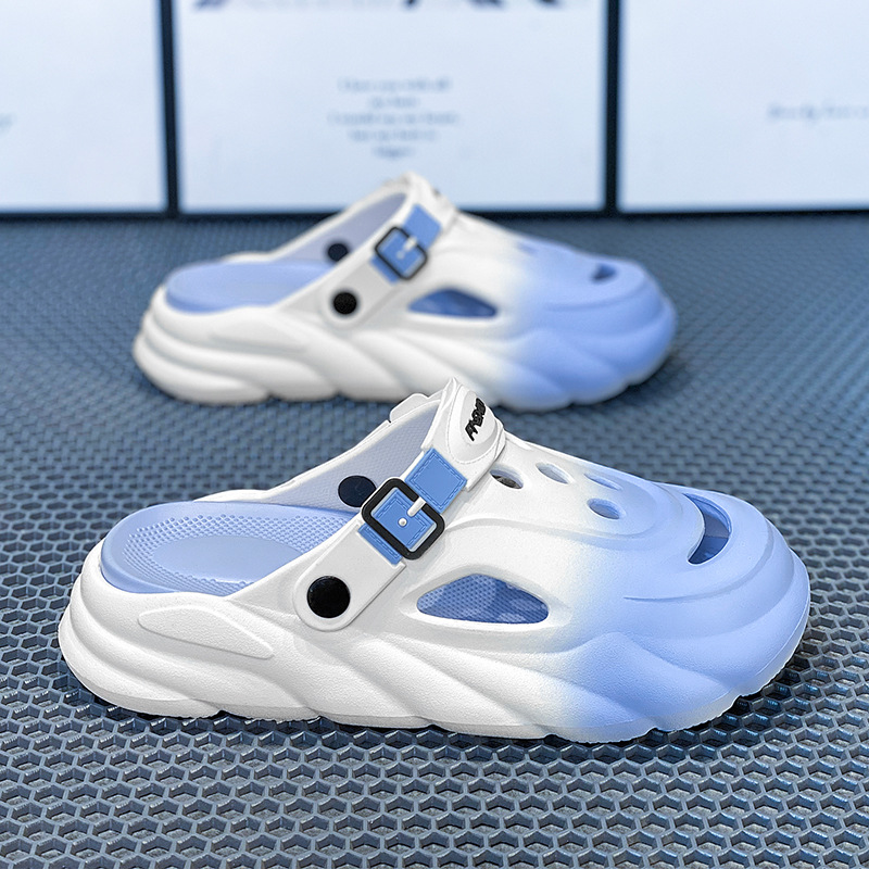 Nuevo estilo de los hombres, ligero, cómodo, tendencia, moda, ocio diario, punta redonda, color a juego, transpirable, zapatos con agujeros para hombres Baotou