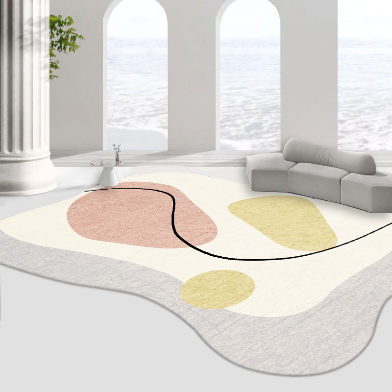 Estilo nórdico irregular alfombra de terciopelo de cristal sala de estar sofá mesa de café alfombra de piso estudio tocador estera antideslizante