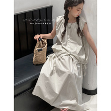 k24362韩国童装高端气质女童套装裙2025夏洋气时髦儿童衬衫两件套