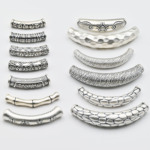 999足银3D福字平安喜乐半镯拉丝锤纹弯管diy编绳手链手串饰品配件