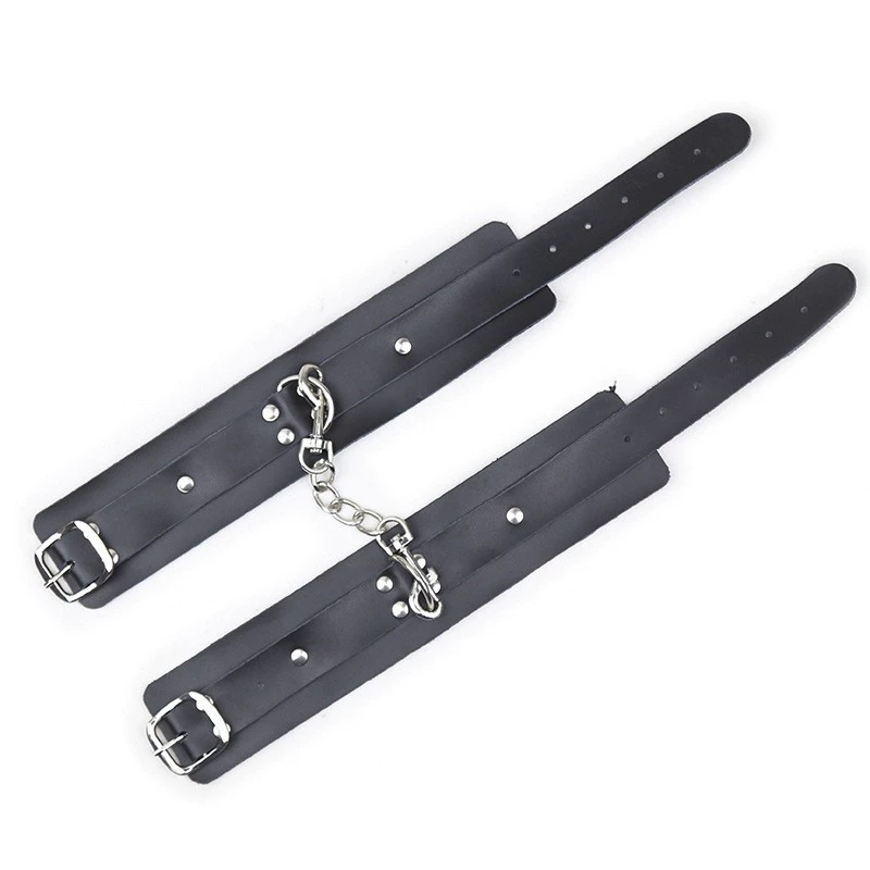 Готовый запас производителя, оптовая продажа, черные и красные наручники для рук и ног из натуральной кожи, комплект для тренировок по связыванию, секс-игрушки для тренировок, дропшиппинг