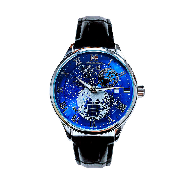 K reloj casual reloj estrellado Planeta de gama alta para hombres fondo transparente reloj mecánico automático tendencia de hebilla de mariposa de acero inoxidable