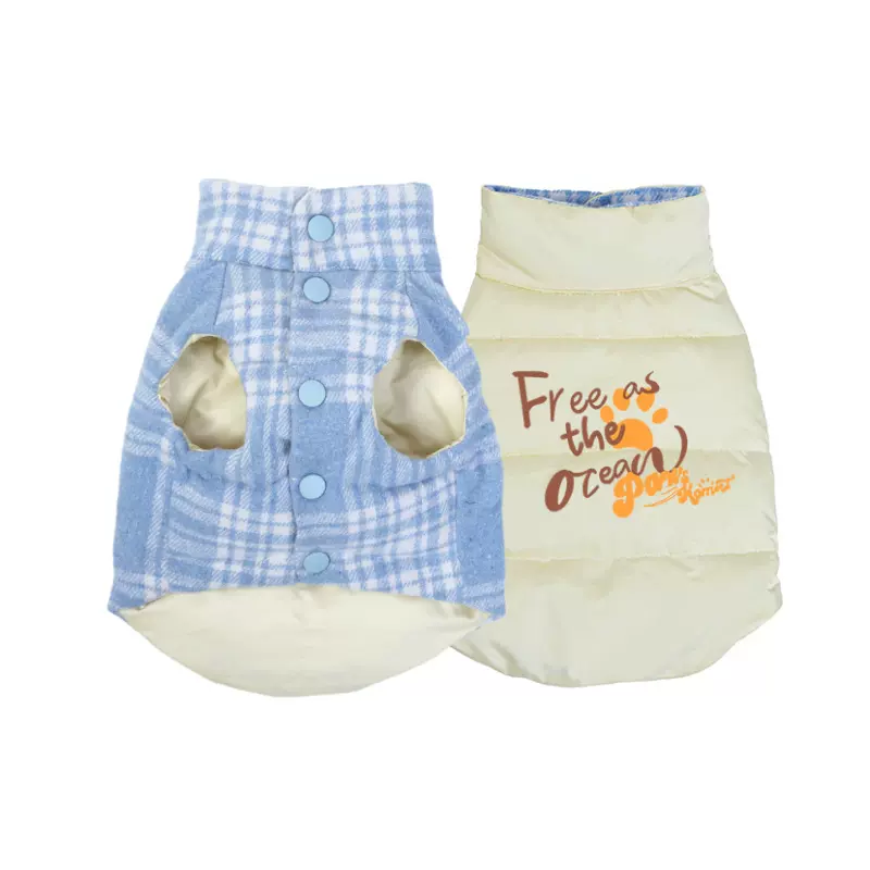 宠物狗狗衣服双面可穿格子棉服马甲马尔济斯雪纳瑞约克夏比熊冬季