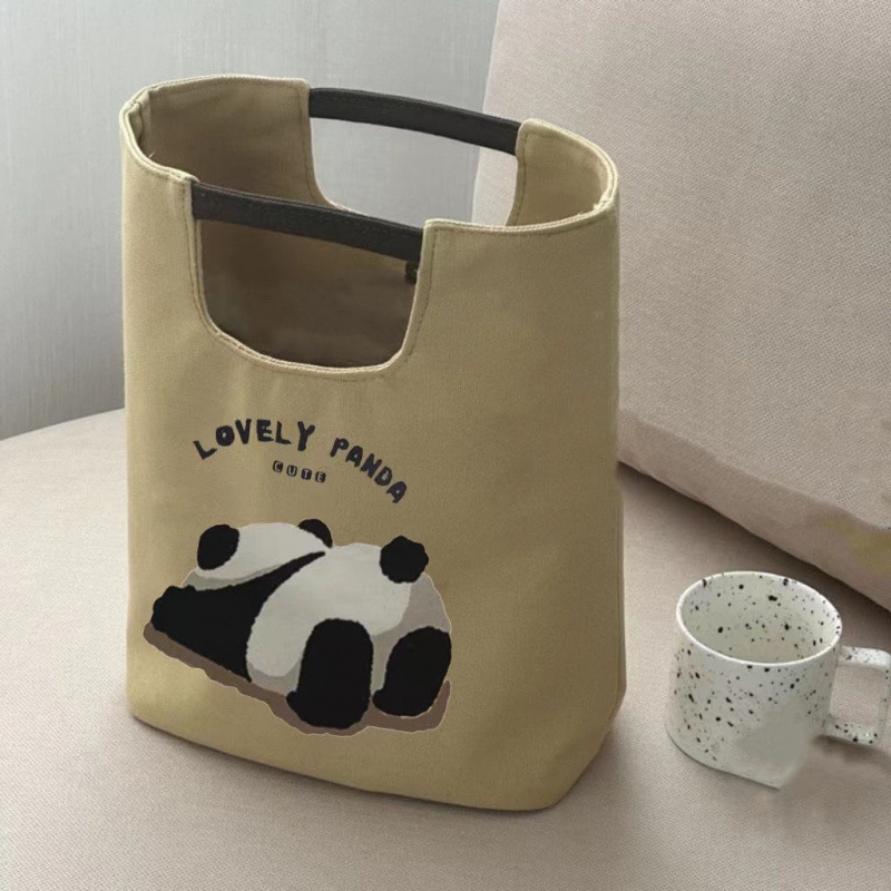 外出文艺帆布帆布包上班妈咪学生饭盒手提水桶便当休闲简约|undefined