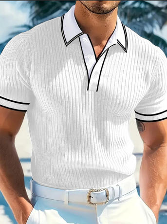 Amazon's New Men's Polo Short-Sleeved Shirt Men's Export Summer New Cross-Border Men's Short-Sleeved Polo Shirt Men