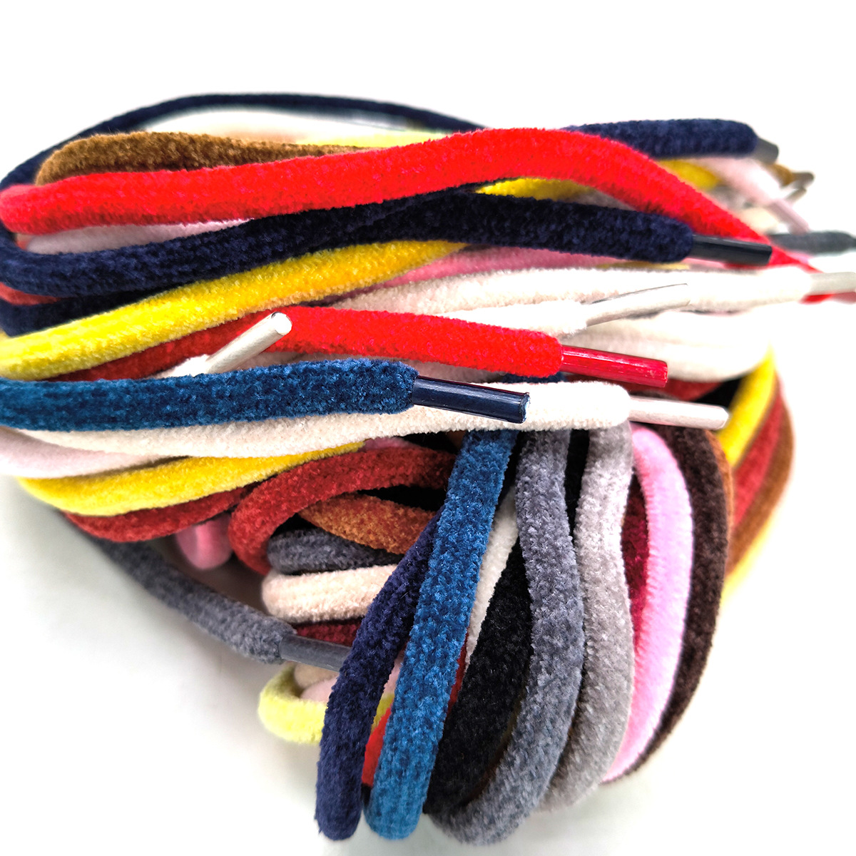 5mm de color sólido Chenille otoño y invierno grueso cordones redondos casuales de color sólido versátil cordones redondos adecuados para zapatos de coco