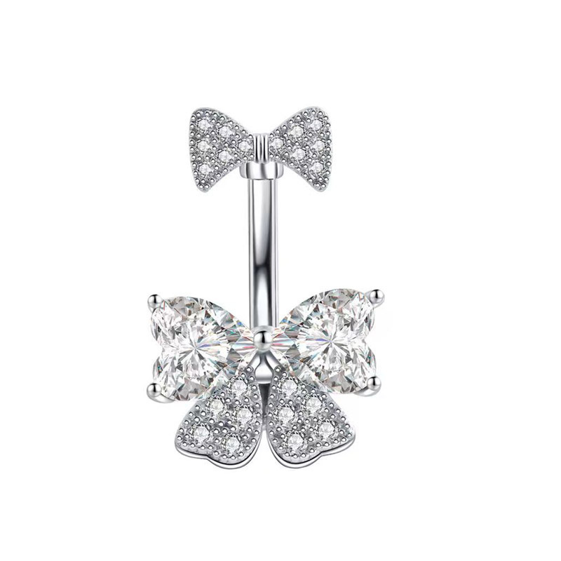 Navelpiercing strik met zirkonia en koper sieraden voor dames_voghion.com