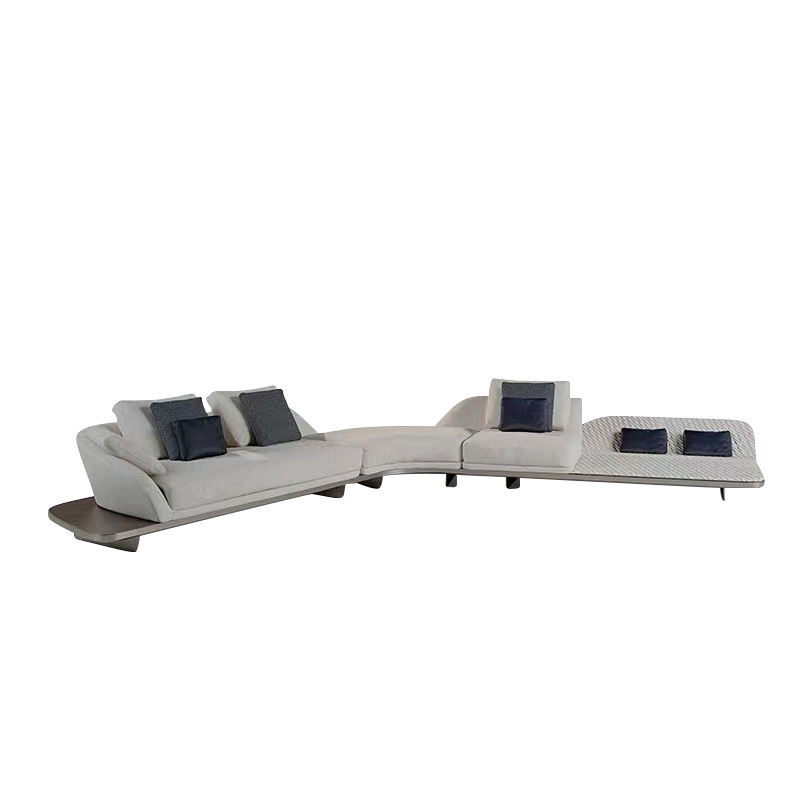 Minimalista italiano Reflex sofá de tela de esquina curva sala de estar villa gran piso Ferrari Reba idéntico