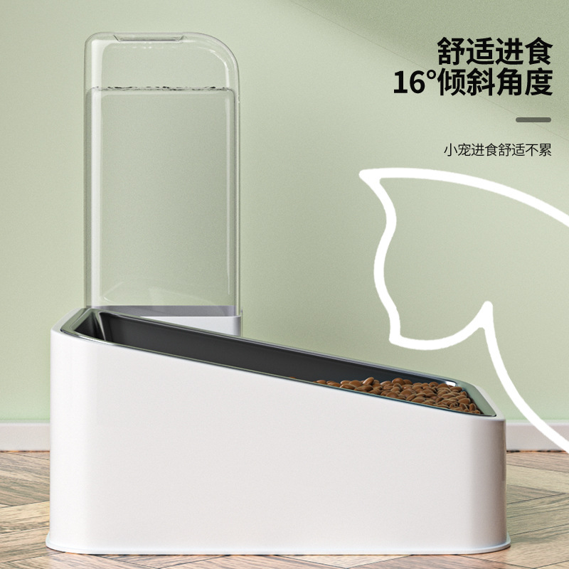 Alimentador para mascotas Dispensador automático para gatos Tazón para gatos de acero inoxidable Tazón para perros Tazón para perros Tanque para perros Anti-volcado